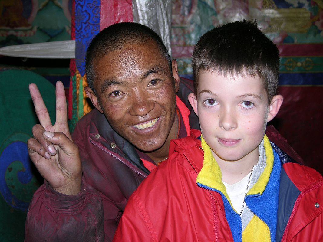 17 Rongbuk Monastery Monk and Peter Ryan